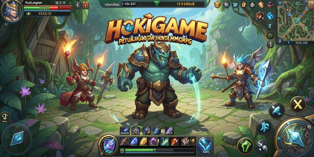 Screenshot HOKIGAME menampilkan visual menakjubkan dari gameplay MMORPG.