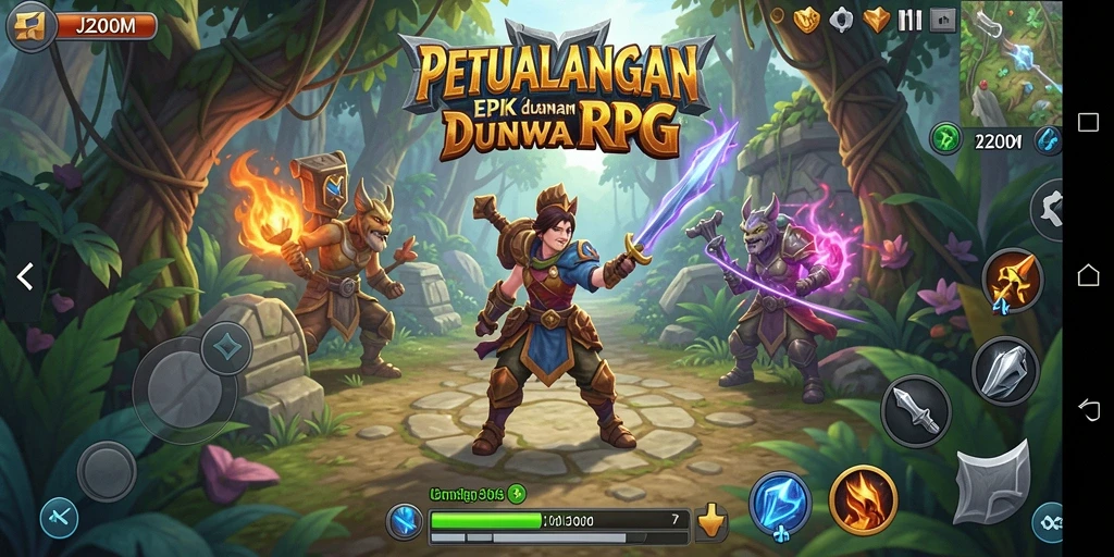 Gameplay RPG J200M yang menakjubkan dan penuh petualangan.