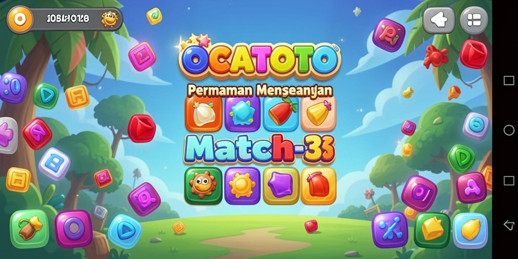 Tampilan gameplay OCATOTO yang cerah dan penuh warna.